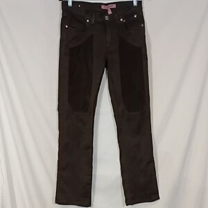 EUC JECKERSON Jeans Brown Iconic patches leg Denim Women Size 26 Bootcut
